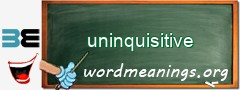 WordMeaning blackboard for uninquisitive